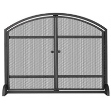 UniFlame Single Panel Black Screen with Doors and Rivets - B00DFPDPHC